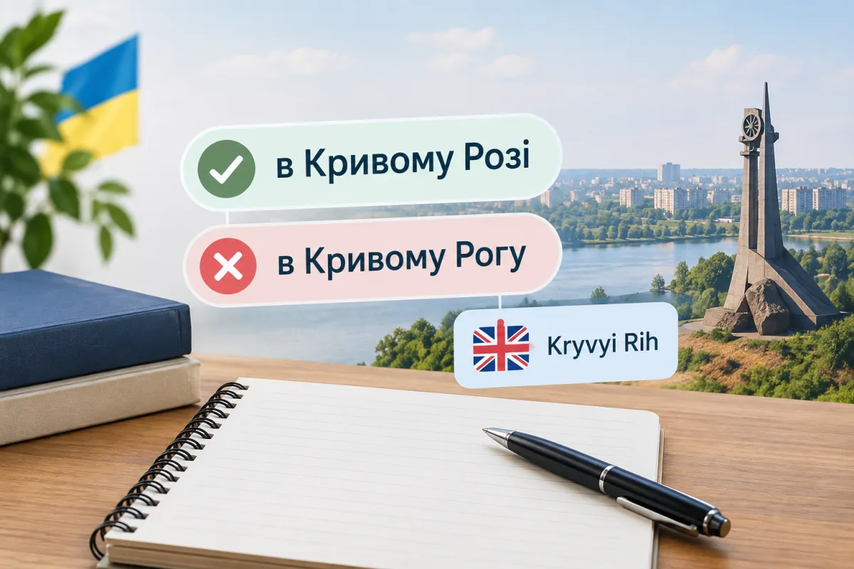 Как правильно: «в Кривом Роге» или «в Кривом Рогу» — и как написать название по-английски
