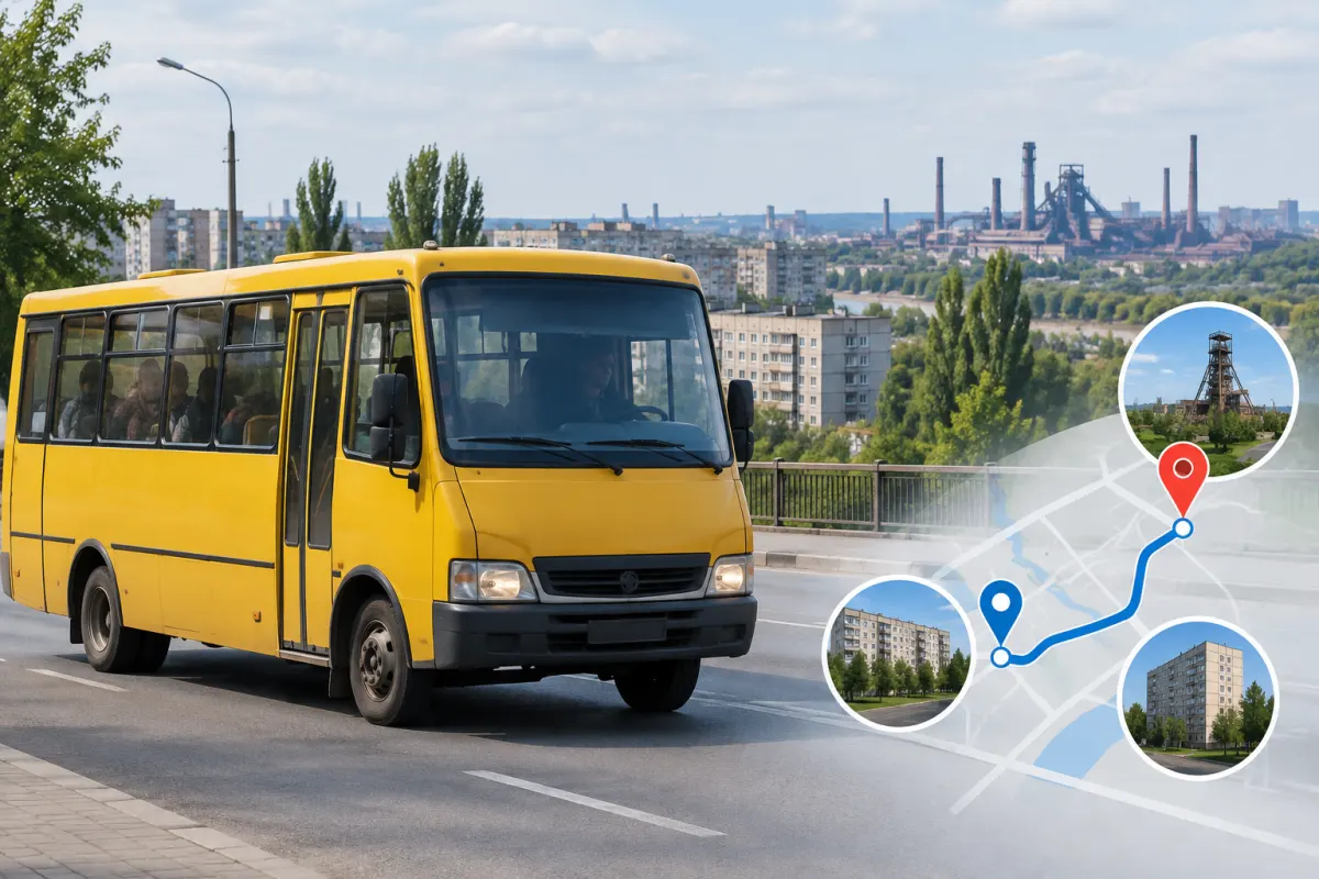 Какая маршрутка едет на Смычку в Кривом Роге: транспорт до Соцгорода и 9-й доменной