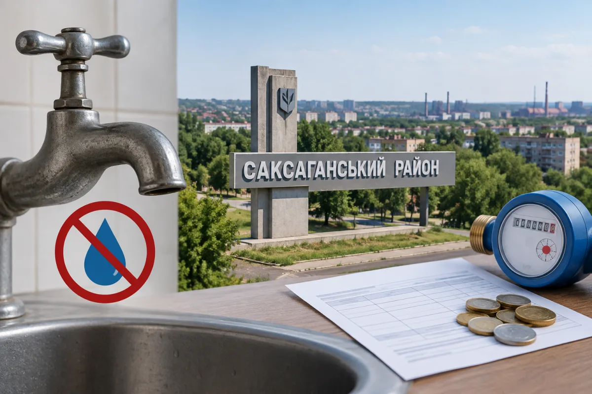 Почему нет воды в Саксаганском районе Кривого Рога и сколько стоит куб воды в 2025 году