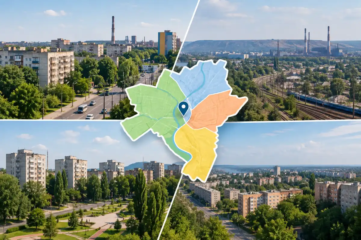 Районы и адреса Кривого Рога: Дзержинка, Карачуны, 95-й и 44-й кварталы