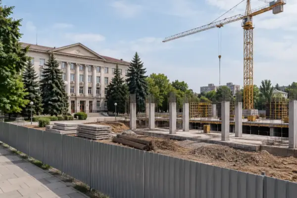 Что строят возле пединститута в Кривом Роге