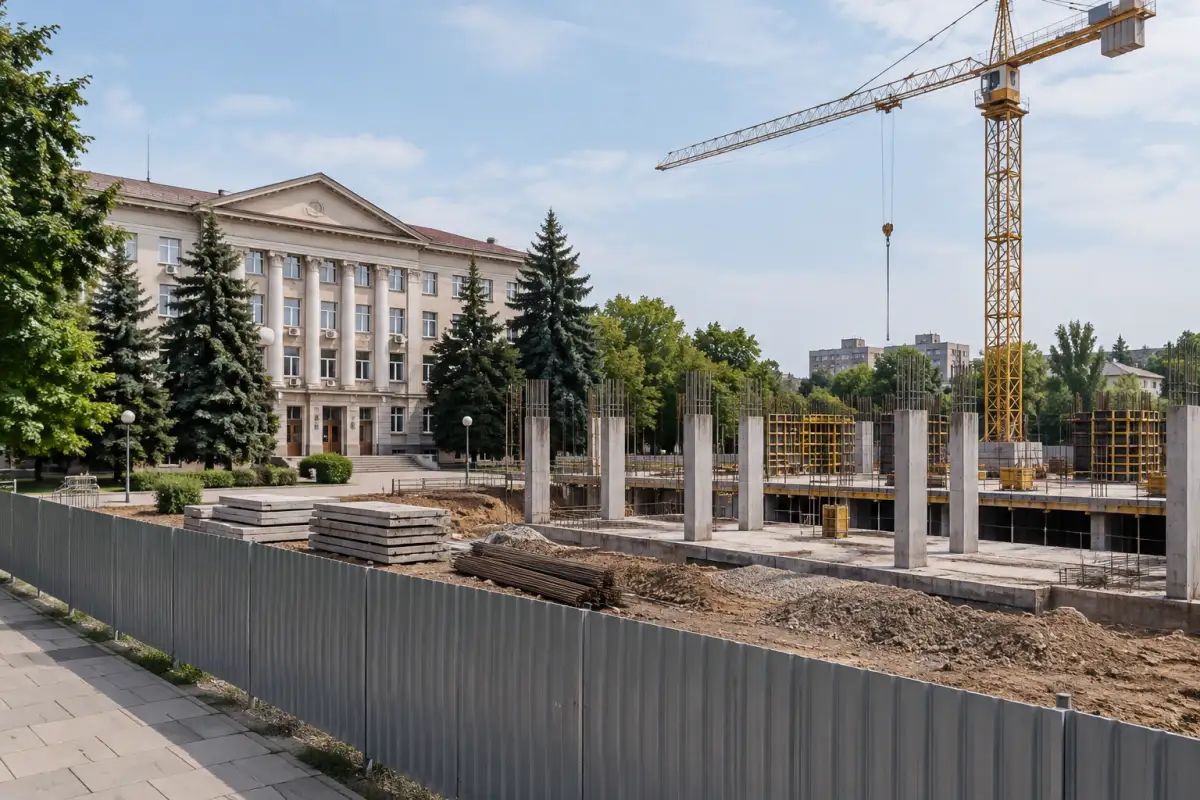 Что строят возле пединститута в Кривом Роге